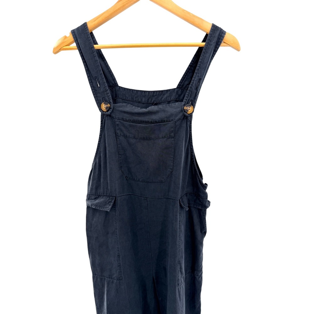 Whistles Riley Dungarees Black Tencel Lyocell Overalls Jumpsuit US 6 UK 10 - Picture 4 of 9